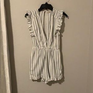 Billabong striped ruffled romper